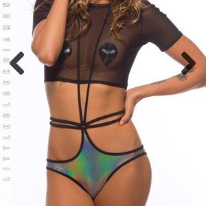 LittleBlackDiamond Technologik halter rave shorts